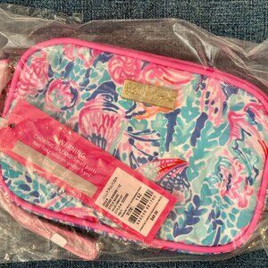 New LILLY PULITZER Gillie Wristlet Treasure Trove Zippered Accessories Pouch Bag